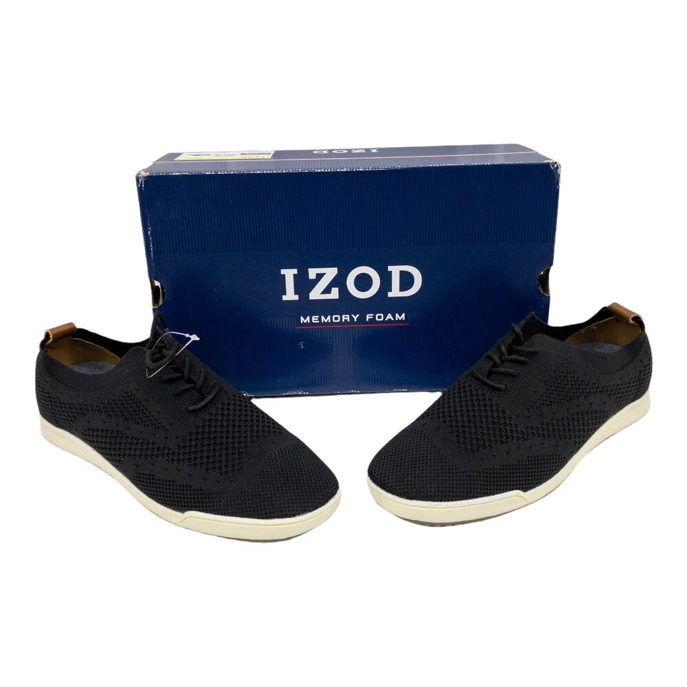 Izod Men's Black Breeze Mesh Lace Up Lightweight Casual Sneakers size 8